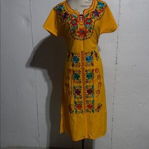 Papier D'Arménie Vibrant Yellow Floral Midi Dress